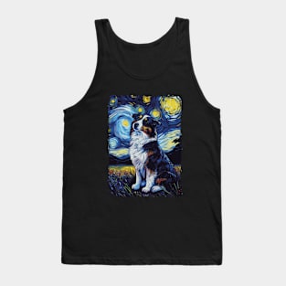 Australian Shepherd Starry Night Tank Top